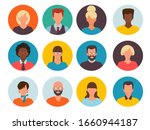 People avatars. Profile id images cv head of businessman and women vector collection