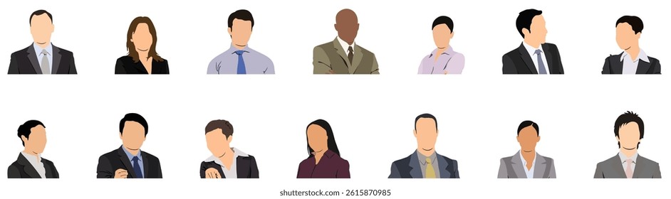 People avatars. Set of modern design avatar icons. Vector illustrations for social media and networking, user profile, website and app design and development.	