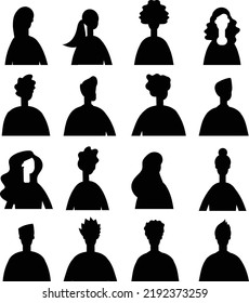 Gente avatares set Vector Silhouettes