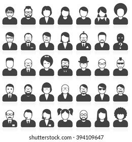 People avatars and userpics in different style and hairdo