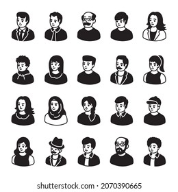 People Avatars vector icon set