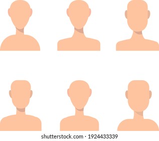 People avatars vector set. Profiles for resume and other props. Profile picture icons. Male and female avatars faces. Modern simple design templates. Flat style vector illustration.