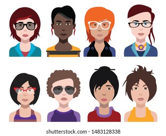 People avatars. Vector women, men avatar.