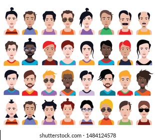 People avatars. Vector women, men avatar. - Vector