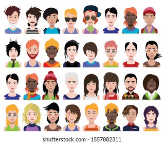 People avatars. Vector women, men avatar. - Vector