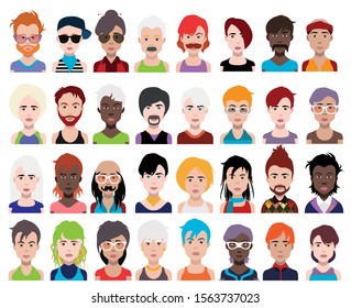 People avatars. Vector women, men avatar. - Vector