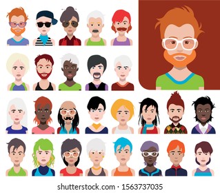 People avatars. Vector women, men avatar. - Vector