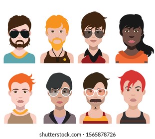 People avatars. Vector women, men avatar. - Vector
