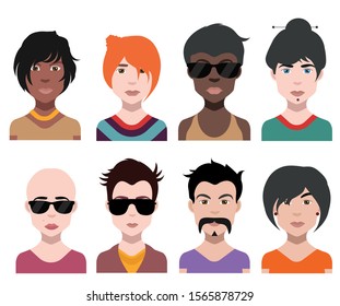 People avatars. Vector women, men avatar. - Vector