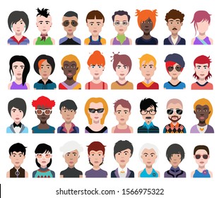 People avatars. Vector women, men avatar. - Vector