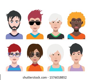 People avatars. Vector women, men avatar. - Vector