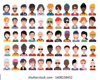 People avatars. Vector women, men avatar. - Vector