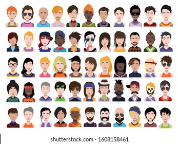 People avatars. Vector women, men avatar. - Vector