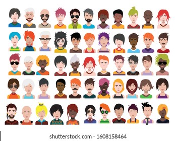 People avatars. Vector women, men avatar. - Vector