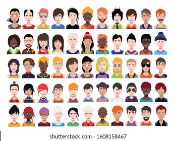 People avatars. Vector women, men avatar. - Vector