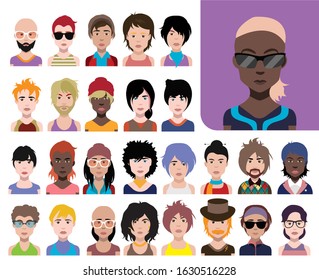 People avatars. Vector women, men avatar. - Vector