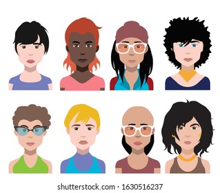 People avatars. Vector women, men avatar. - Vector