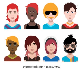 People avatars. Vector women, men avatar. - Vector