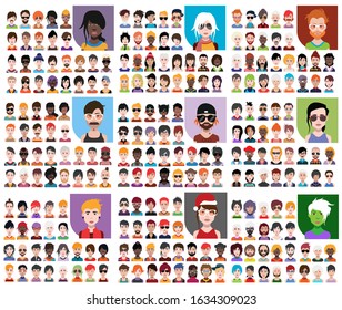 People avatars. Women and men avatar vectors