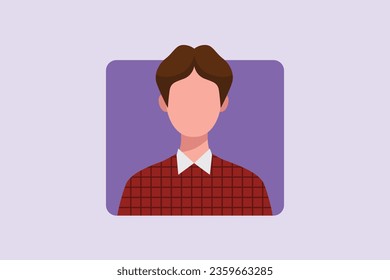 People avatars with young people's faces concept. Colored flat vector illustration isolated. 