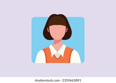 People avatars with young people's faces concept. Colored flat vector illustration isolated. 