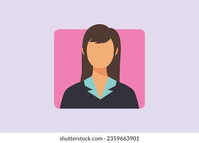People avatars with young people's faces concept. Colored flat vector illustration isolated. 