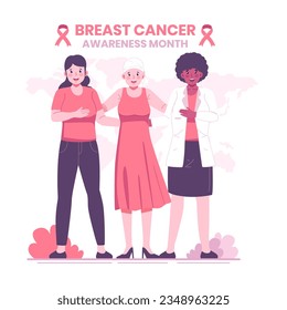 People Aware breast cancer illustration