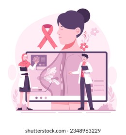 People Aware breast cancer illustration