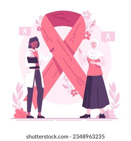 People Aware breast cancer illustration