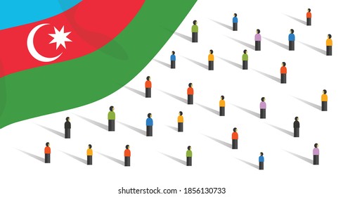People in Azerbaijan together in crowd doing celebration or protest demonstration many people together