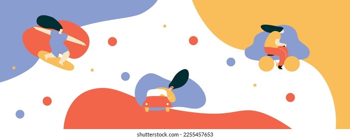 People background collection. People set. Creative illustration for poster, web, landing, page, cover, ad, greeting, card, promotion. Eps 10