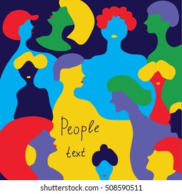 People background - conceptual illustration with copyscape, vector graphic