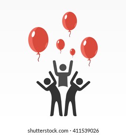 People and balloons