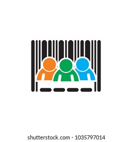 People Barcode Logo Icon Design