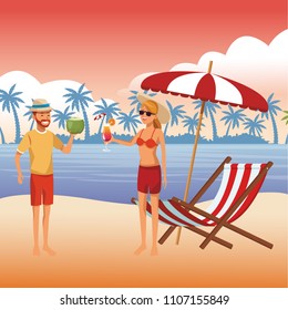 People and beach