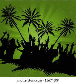 People at the beach party