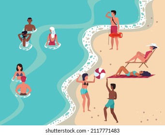 People in beach - Sharing on the beach holidays