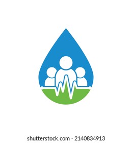 People Beat drop shape concept logo. Community logo template designs vector illustration
