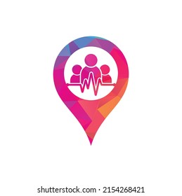 People Beat gps shape concept logo. Community logo template designs vector illustration.	
