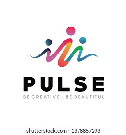  People Beat logo, community logo template designs vector