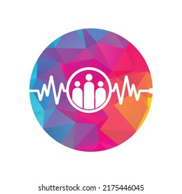 People Beat logo. Community logo template designs vector illustration. People Beat Icon.