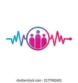 People Beat logo. Community logo template designs vector illustration. People Beat Icon.