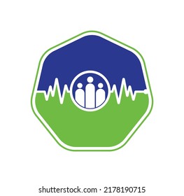 Logo de People Beat. La plantilla de logotipo comunitario diseña la ilustración vectorial. La Gente Golpea A Icono.