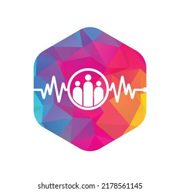 People Beat logo. Community logo template designs vector illustration. People Beat Icon.