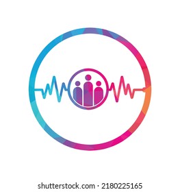 People Beat logo. Community logo template designs vector illustration. People Beat Icon.