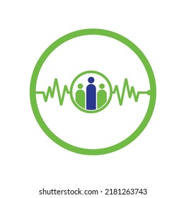 People Beat logo. Community logo template designs vector illustration. People Beat Icon.