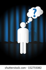people before curtain vector