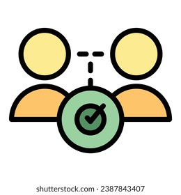 People benchmark icon outline vector. Leader best. Test expertise color flat