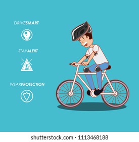 people in bicycle drive safely campaign