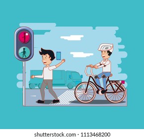 people in bicycle drive safely campaign